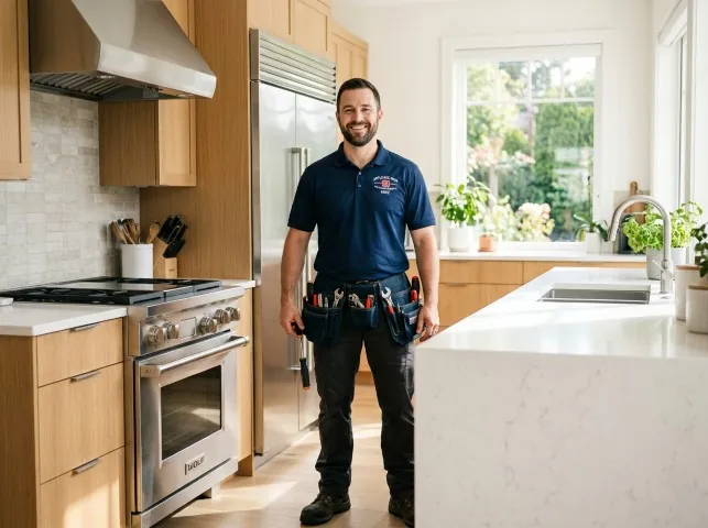 Appliance Repair Hero technician in a Brielle, NJ kitchen after an appliance repair